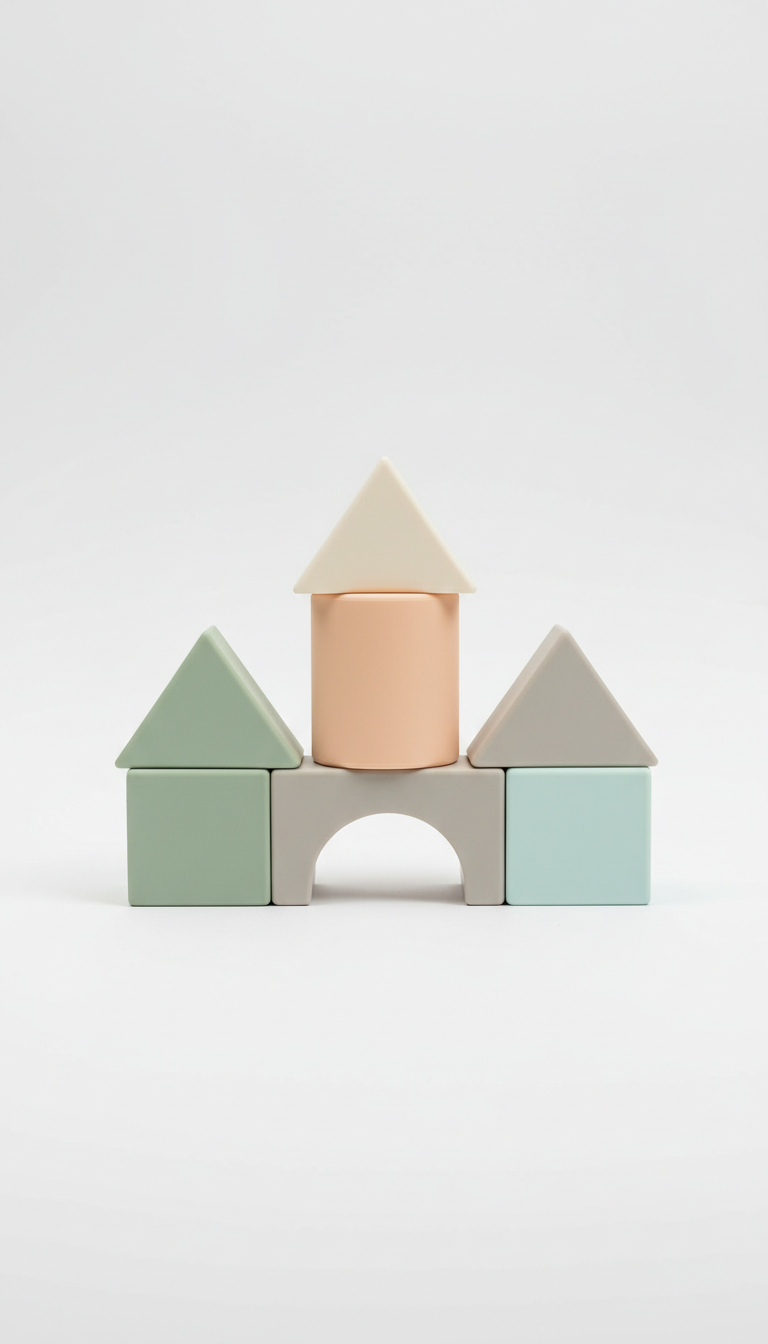 Set de bloques de silicona pastel