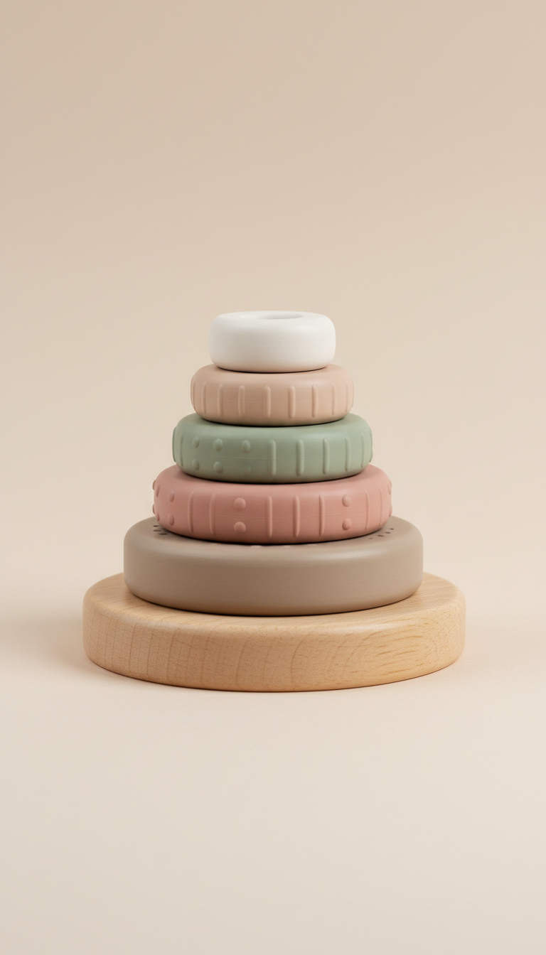 Apilables sensoriales de madera y silicona