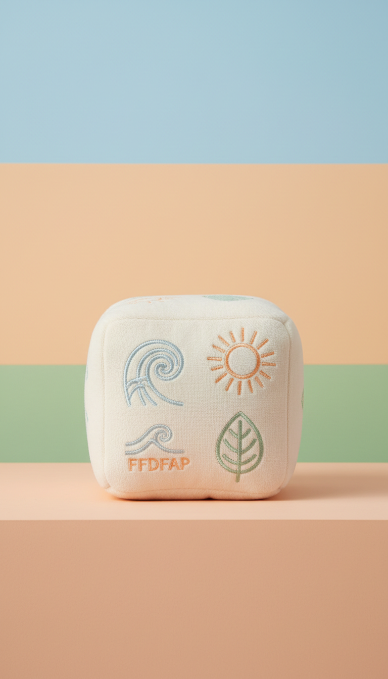 Cubo de juego algodón con bordados