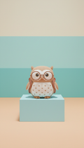 Peluche lechuza con gafas y mochila