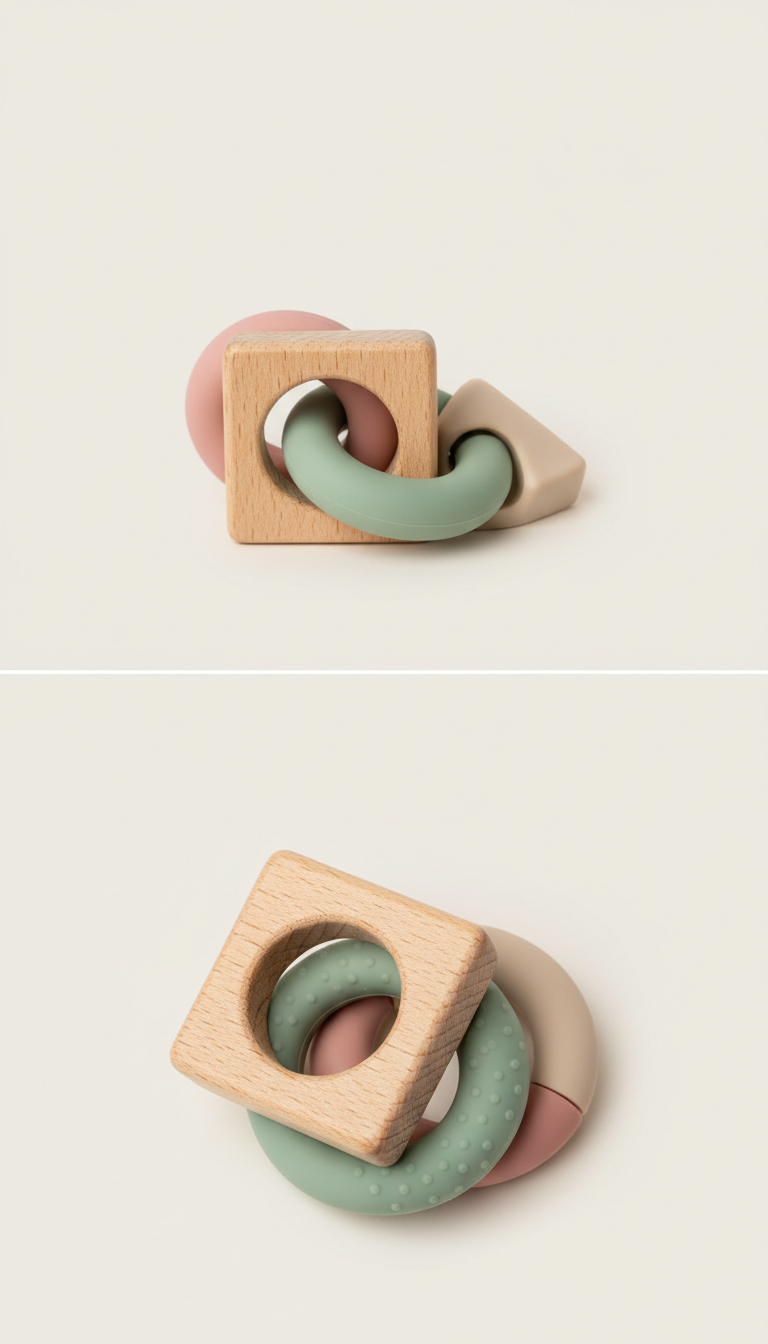 Mordedor primeras formas en silicona y madera